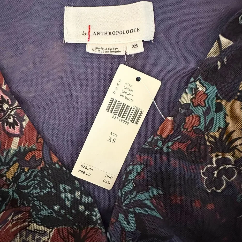 Anthropologie Ines Smocked Surplice Blouse Top, XS - Picture 6 of 8